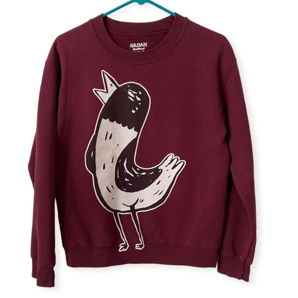 Jesus Piece Merch  The Wonder Years Band "Big Bird" Crewneck Maroon - Distressed